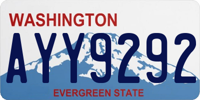 WA license plate AYY9292