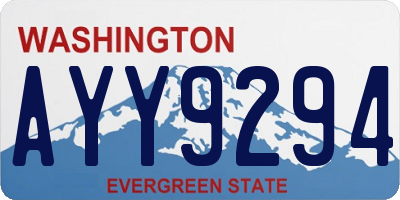 WA license plate AYY9294