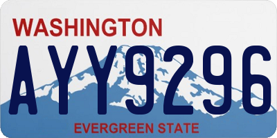 WA license plate AYY9296