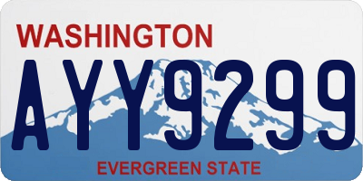 WA license plate AYY9299