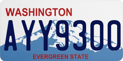 WA license plate AYY9300