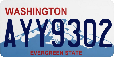 WA license plate AYY9302