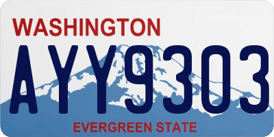 WA license plate AYY9303