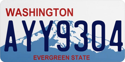 WA license plate AYY9304