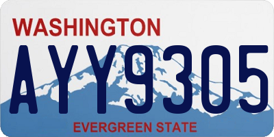 WA license plate AYY9305