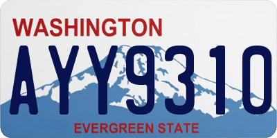 WA license plate AYY9310