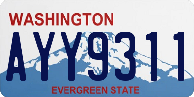 WA license plate AYY9311