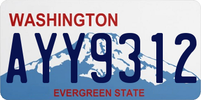 WA license plate AYY9312