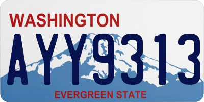 WA license plate AYY9313