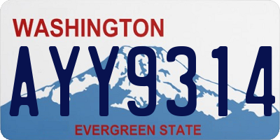 WA license plate AYY9314