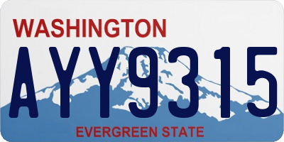 WA license plate AYY9315