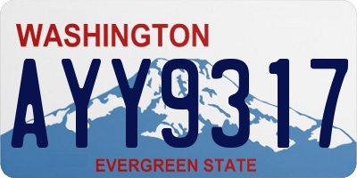 WA license plate AYY9317