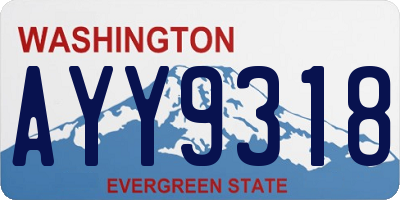 WA license plate AYY9318