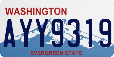 WA license plate AYY9319