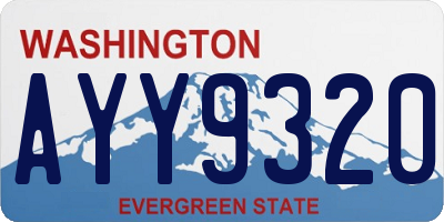 WA license plate AYY9320