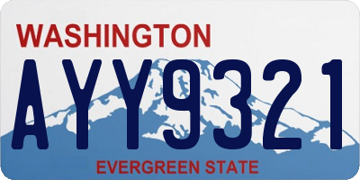 WA license plate AYY9321