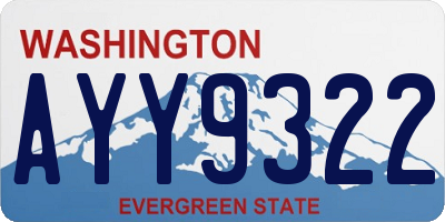 WA license plate AYY9322