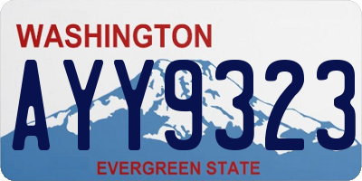 WA license plate AYY9323