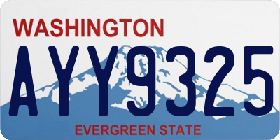 WA license plate AYY9325