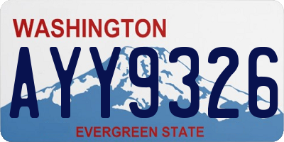 WA license plate AYY9326