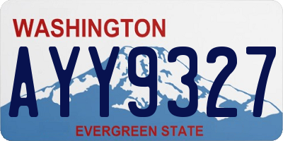 WA license plate AYY9327