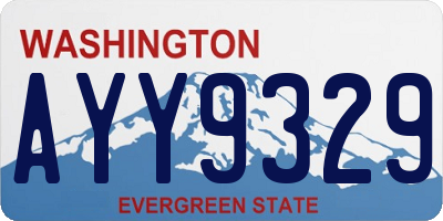 WA license plate AYY9329