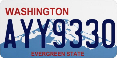 WA license plate AYY9330