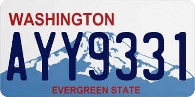 WA license plate AYY9331