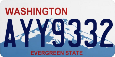 WA license plate AYY9332