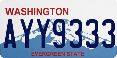 WA license plate AYY9333