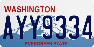 WA license plate AYY9334