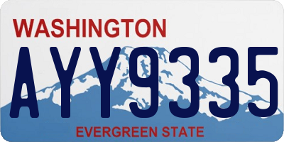 WA license plate AYY9335