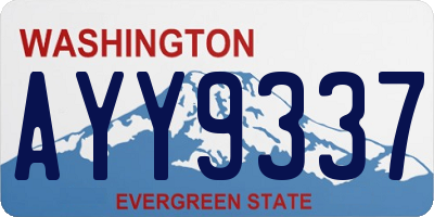 WA license plate AYY9337