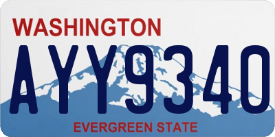 WA license plate AYY9340