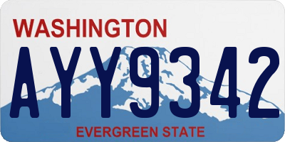 WA license plate AYY9342