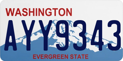 WA license plate AYY9343