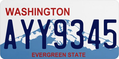 WA license plate AYY9345