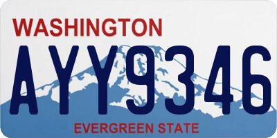 WA license plate AYY9346