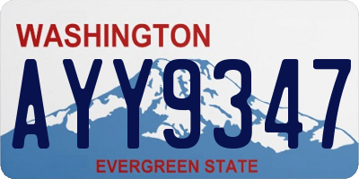 WA license plate AYY9347