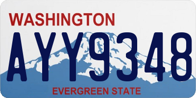 WA license plate AYY9348