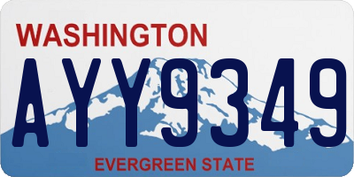 WA license plate AYY9349