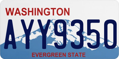 WA license plate AYY9350