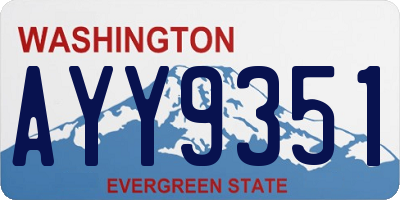 WA license plate AYY9351