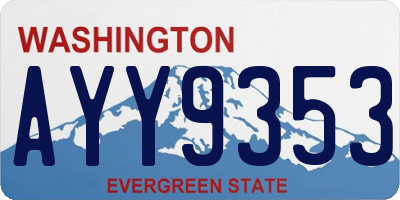 WA license plate AYY9353