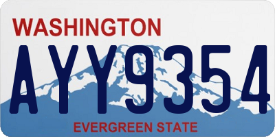 WA license plate AYY9354