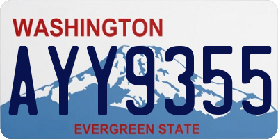 WA license plate AYY9355