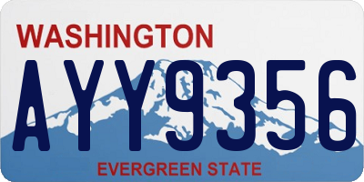 WA license plate AYY9356