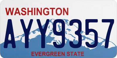 WA license plate AYY9357