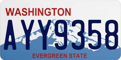 WA license plate AYY9358