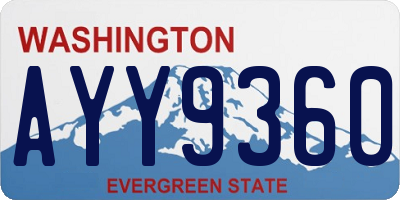 WA license plate AYY9360